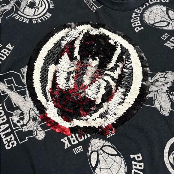 Spider-Man Changing Logo Graphic T-Shirt reversible MILES MORALES pattern - Picture 5 of 7